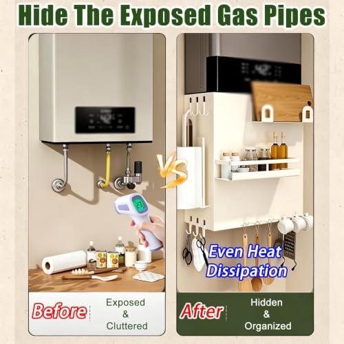 Heavy Duty Water Heater Pipe Covers, Wall-mounted Water Pipe Storage Rack - Image 2