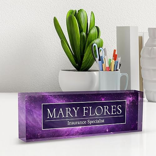 Custom Name Plate for Desk, Desk Name Plate Personalized Acrylic Office Desk Decor for Women and Men, Employee Appreciation Gifts Office Gifts for Boss, Manager, Teacher, Nurse - Image 3
