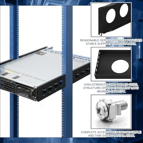 Lewtemi 8 Pcs 2U 2post Conversion Kit Rack Extender Compatible with 19 in - Image 3