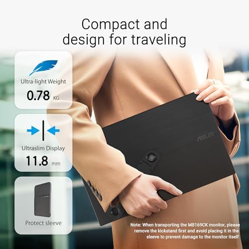 ASUS ZenScreen MB169CK-P 15.6 Inch 1080p Portable Monitor, Damage Protect - Image 5