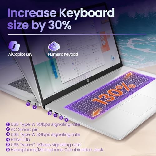 HP 17.3 Inch Business Laptop Computer, 2026 Edition, AMD Ryzen 5 7430U, 16GB RAM, 512GB SSD, Full HD(1920 x 1080) IPS Display, Wi-Fi 6, Windows 11 with Office 365 for The Web - Image 4
