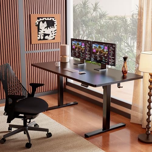 ErGear 55 x 28 Inches Height Adjustable Electric Standing Desk, Sit Stand up Desk, Memory Computer Home Office Desk, Black - Image 2