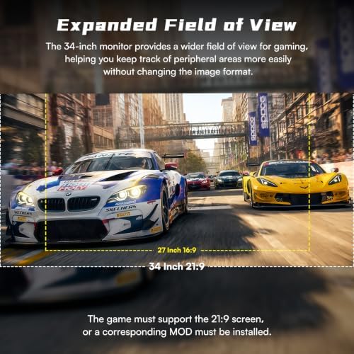 34 Inch 240Hz Curved Monitor, UWQHD 3440x1440 21:9 Ultrawide Gaming Display - Image 3