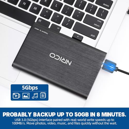 NRICO 500GB Ultra Slim Portable External Hard Drive USB3.0 HDD - Image 4