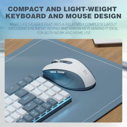 Redragon BS8773 Wireless Keyboard and Mouse Combo, 78 Keys 2.4Ghz Wireless Low-Profile Mechanical Red Switch Keyboard w/Slim Compact Design & Single Blue Backlit, Comfort Grip 2400 DPI Max Mouse - Image 5
