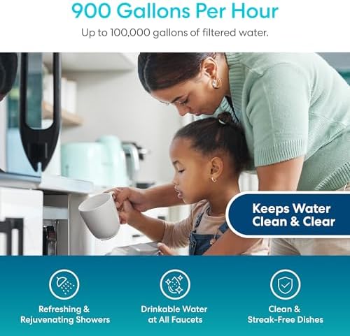 Brio Whole House Water Filter System w/Gauge & Fast-Flow Sediment Filter (5 Micron) 4.5" x 20" | Removes Dirt, Improves Taste & Protects Home Appliances | 900 GPH | 100,000 Gallons or 12 Months - Image 6