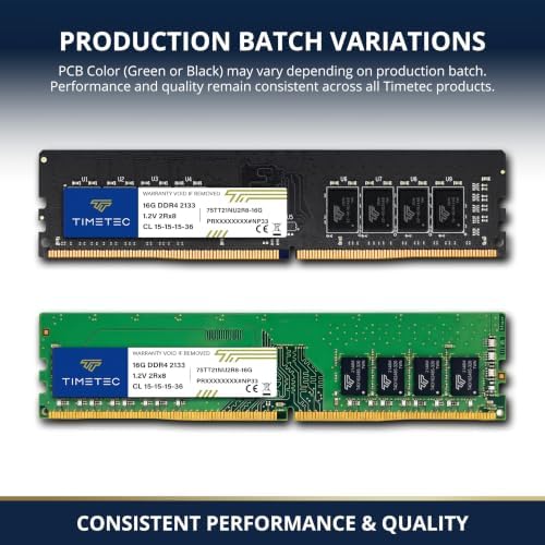 Timetec Premium 32GB KIT (2x16GB) DDR4 2133MHz (PC4-2133P) PC4-17000 UDIMM Desktop RAM – 288-Pin 1.2V CL15 Non-ECC Unbuffered DIMM Memory Module Upgrade - Image 6