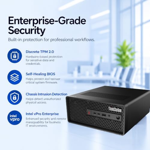 Lenovo ThinkStation P3 Ultra SFF Gen 2 Mini Workstation Tower Desktop (Intel Core Ultra 7 265, 64GB DDR5, 2TB SSD, NVIDIA RTX A400) 8K Display, Engineer, Business PC, 3-Yr Warranty, Win 11 Pro - Image 5