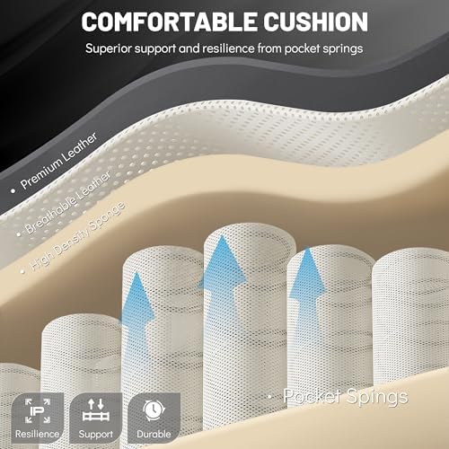 Office Chair with Foot Rest,3D Kneading Massage & Heat Executive Office Chairs for Heavy People,500LBS Big and Tall Office Chair,Ergonomic Reclining Desk Chair,Dual-Use Pillow,Home Office,Black - Image 5
