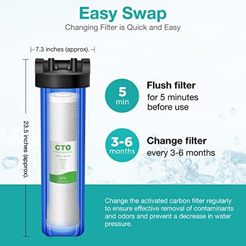 SimPure 5 Micron 20" x 4.5" CTO Carbon Whole House Water Filter Cartridge - Image 7