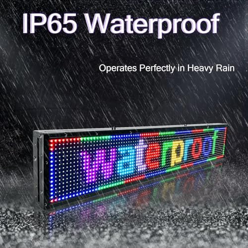P10 Programmable Scrolling Led Sign Outdoor Signs For Businesse Custom Message Board Digita Display Advertising Screen Bar Word Light Wifi Control High Brightness Neon Sign 39"X8" - Image 4