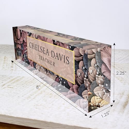 ARTBLOX Personalized Acrylic Desk Name Plate, Women Flower Design - Image 3
