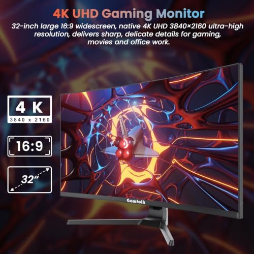 Gawfolk 4K Curved Monitor 32 Inch, 4K 120Hz 1500R Gaming Monitor VA Panel - Image 4