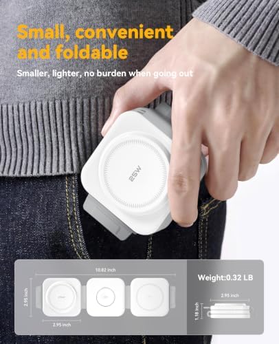 25W 3 in 1 Charging Station for Apple,Foldable Magnetic Wireless Charger - Image 3