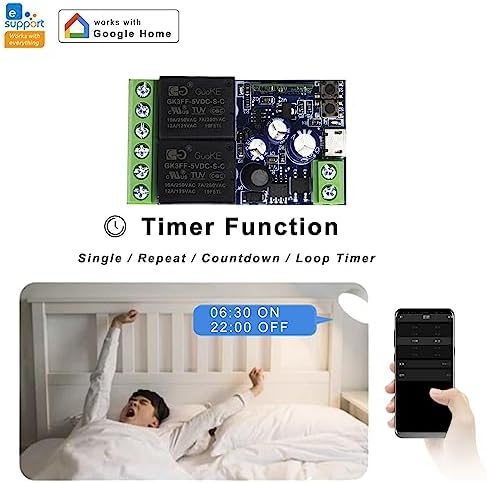 Ewelink WiFi Wireless Smart Relay Module USB DC 5v/12v/24v/48v 2 Channel Switch for Garage Door, Rolling Shutter Door, Electric Curtain - Image 2