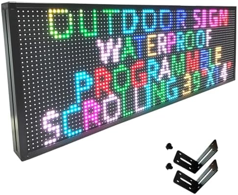 HS Programmable Scrolling Led sign Outdoor Digital Open Neon P10 39''x14'' by HUASHENKEXIAN