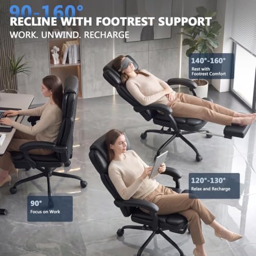 Big and Tall Office Chair 400lbs, PU Leather Executive Chair - Image 4