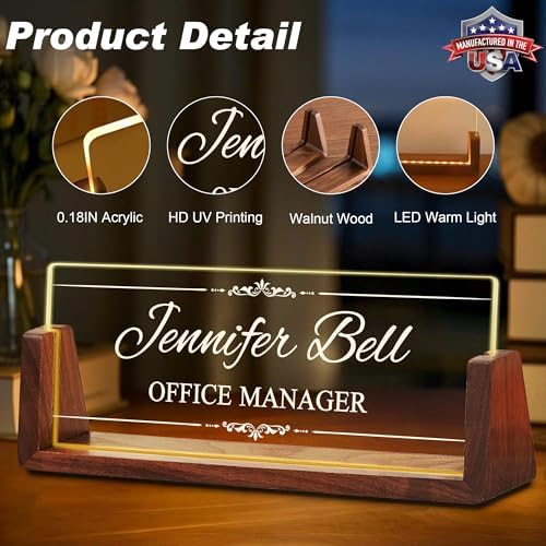 Ship Next Day Custom Name Plate for Desk, Acrylic Office Desk Accessories - Image 3