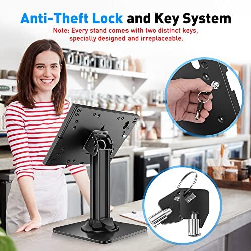 AboveTEK Anti-Theft iPad Kiosk Stand – POS iPad Security Stand & Locking Tablet Holder – Heavy Duty Base, 360° Swivel, 75° Tilt Bracket – Perfect for Retail Business - Image 3