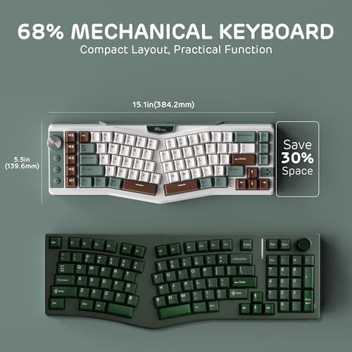 RK ROYAL KLUDGE A72 Alice Ergonomic Wireless Mechanical Keyboard,Split Ergo - Image 5