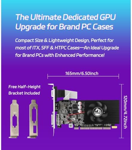 SOYO GeForce GT 610 2GB GDDR3 Low Profile Graphics Card,HDMI/VGA/DVI Port - Image 4