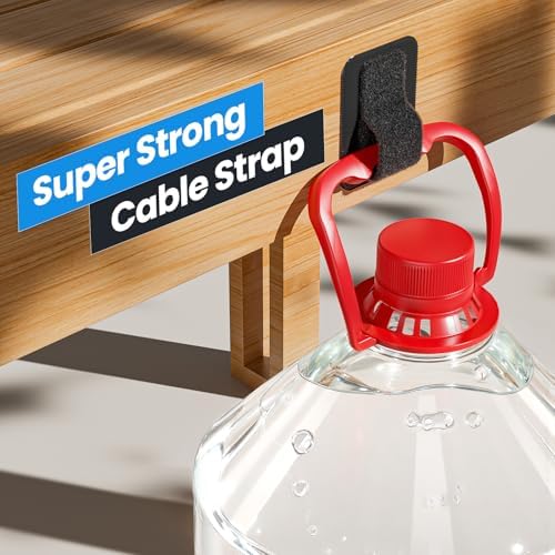 Cable Management Under Desk, 【Up to 15 Cord】【Enhanced Wire Holder】 Cord Organizer Holder, Adjustable Hook and Loop Cable Ties, Wire Clips Under Table Hider, 40 Pair(Black) - Image 4
