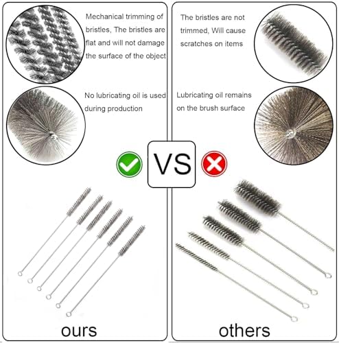 12 Inch Pipe Cleaning Brush Set with Stainless Steel Bristles, Steel Wire Tube Brush Kit for Auto Parts Polishing, Machining, Bottles, Tubes, Etc.（13mm-2pcs） - Image 5