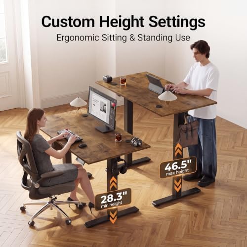 Claiks 40 x 24 Inch Rustic Brown Electric Standing Desk - Image 5