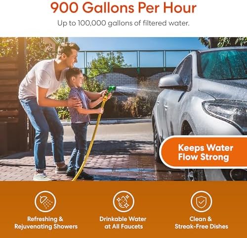 Brio Whole House Water Filter System w/Gauge & Fast-Flow Phosphate Anti-Scale Filter 4.5" x 20" | Removes Dirt, Improves Taste & Protects Home Appliances | 900 GPH | 100,000 Gallons or 12 Months - Image 6