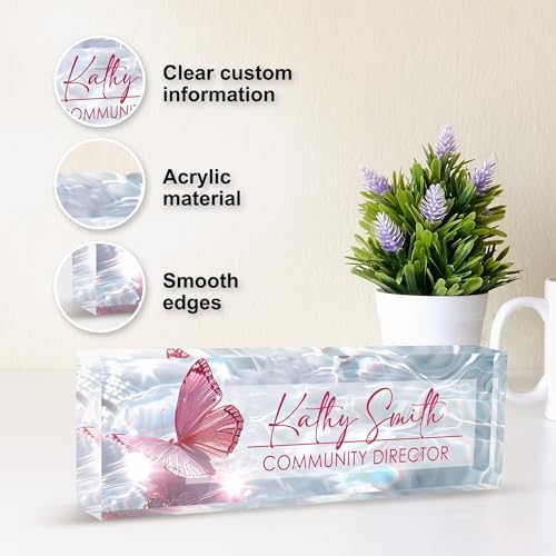 Acrylic Desk Name Plate, Personalized Office Desk Decor, Custom Boss Employee Appreciation Gifts - Image 3