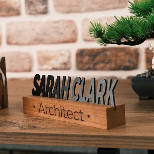 Custom Desk Name Plate with Engraved Title - Image 3