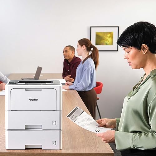 Brother HL-L6210DWT Business Monochrome Laser Printer with Dual Paper Trays, Wireless Networking, Works with Alexa, White - Image 5
