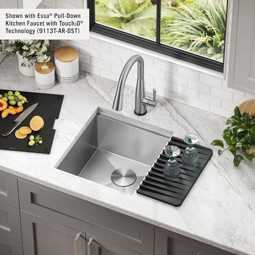 DELTA FAUCET Rivet 17-inch Workstation Bar Prep Kitchen Sink Undermount 16 Gauge Stainless Steel Single Bowl with WorkFlow Ledge and Kit of 5 Accessories, 95B9031-17S-SS - Image 3