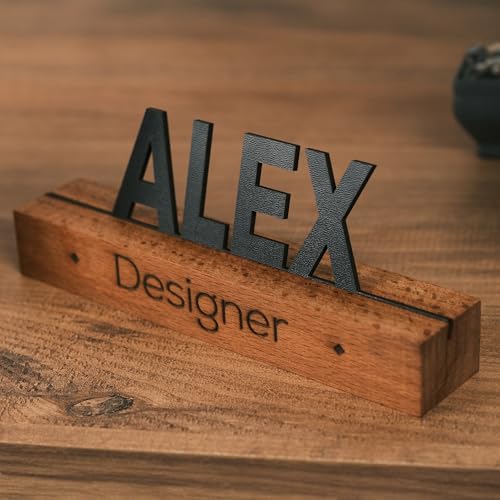 Custom Desk Name Plate with Engraved Title - Image 4