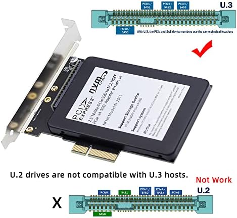 Cablecc Nvme PCI-E 4.0 X4 Lane to SFF-8639 U.3 U3 Kit Host Adapter for Motherboard PM1735 NVMe PCIe SSD… - Image 2