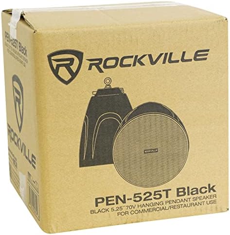 Rockville RCS350-6 350W 70V Commercial Amp with 12 PEN-525T Black Speakers - Image 5