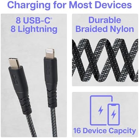 KwikBoost® Phone Charging Station Floor Stand, School Charging Kiosk with Lightning and USB-C Cables for Classrooms Libraries Campuses - Image 5