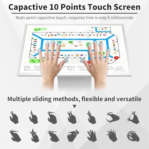 22/32 Inch Capacitive Multi-Touch Screen Industrial Monitor, 16:9 Display 1920 X 1080p, USB/HDMI/WiFi, Digital Signage Displays and Player for Advertising Black-32Inch - Image 5