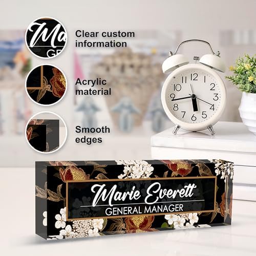 Custom Name Plate for Desk | Personalized Desk Name Plate | Personalized Boss Employee Appreciation Gifts | Acrylic Name Plate Office Desk Accessories (A-Garden) - Image 3