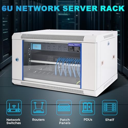 6U Wall Mount Server Rack 450mm Deep Network Cabinet, Lockable - Image 5
