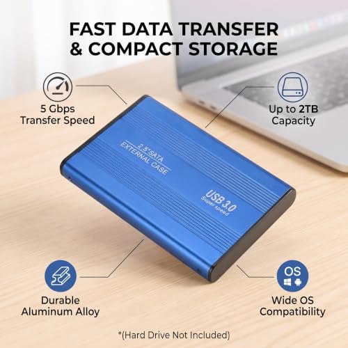 POCREATION 1Tb External Hard Drive External Hard Drive 2.5In Usb3.0 to Enclosure, Portable Exrnal Hard Dries 1Tb 2Tb, 1T Hard Drie Exrnal - Image 3