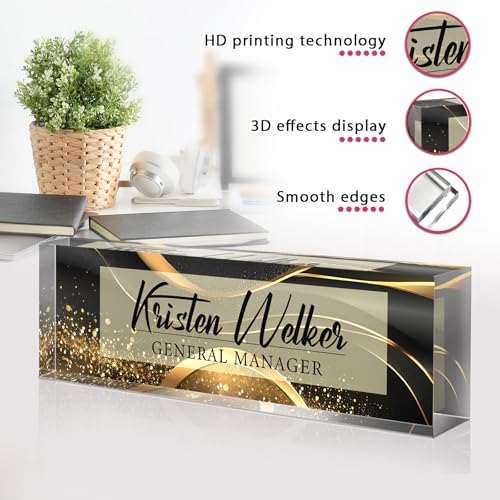 Custom Office Name Plate for Desk - Desk Name Plate Personalized Gifts for Coworkers, Boss, Employees, Teacher, Nurse - Office Desk Decor for Women Men - Employee Appreciation Gifts (Business Style3) - Image 5