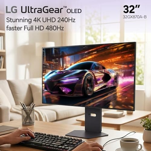 LG Ultragear 32GX870A-B 32" Dual-Mode Gaming Monitor Bundle | 4K UHD (3840×2160) 240Hz / FHD 480Hz, OLED Display, 0.03ms, G-SYNC, FreeSync Premium Pro, HDMI & DisplayPort + Cable Ties + More - Image 4