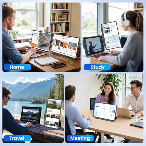 Redalf 15.6" Laptop Screen Extender, FHD 1080P Portable Monitor, Detachable and Plug-Play Travel Laptop Monitor Extender Fit for 14"-17.3" Laptops, Dual Monitor Compatible for Mac/Wins/Dex/Chrome - Image 6