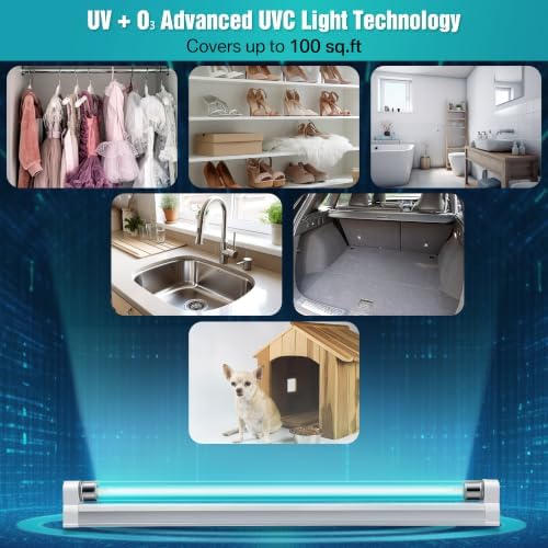 2 Pack 6W UVC Light with Ozone, for Shoes Closet Cabinet Bathroom - Image 5