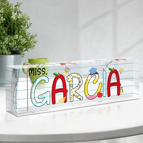 Custom Acrylic Name Plate for Desk, Teacher Appreciation Gifts, Desk Decor by Spricoz