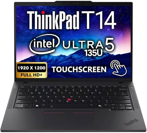 Lenovo ThinkPad T14 Gen 5 Business Laptop 14" FHD+ Touchscreen IPS Display, Intel Ultra 5 135U, 32GB DDR5 RAM, 1TB SSD, 5MP FHD Webcam, Backlit KB, Wi-Fi 6E, 2 Thunderbolt 4, AI PC by LENOVO