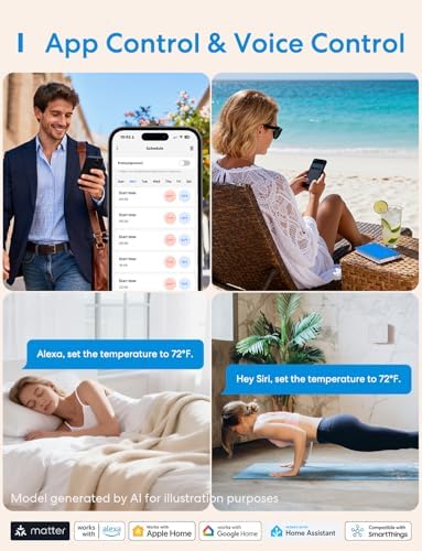 meross Smart Thermostats for Home, Matter Programmble WiFi Thermostat - Image 5