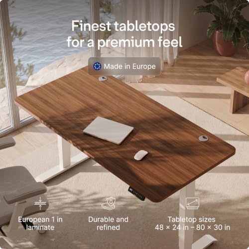 Desktronic HomePro Standing Desk 72x30 — Made in Europe, Ergonomic Sit Stand Home Office Desk, Electric Height Adjustable, Dual Motor, USB & USB-C Charging, Wobble-Free, Touchscreen, 3 Memory Presets - Image 6