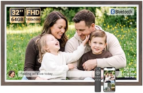 BSIMB 32" Digital Picture Frame, Anti-Glare Screen, Dual-Band Wi‑Fi, 64GB by BSIMB